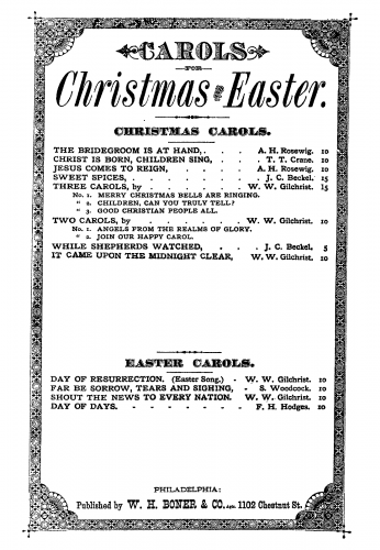 Gilchrist - It Came Upon A Midnight Clear - Score