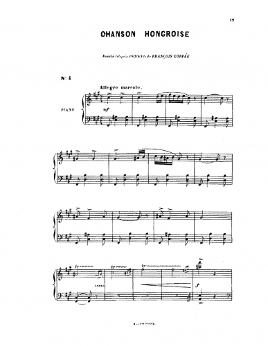 Delibes - Chanson hongroise - Score
