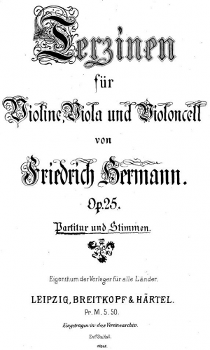 Hermann - Terzinen - Scores & Parts