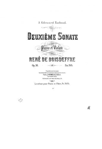 Boisdeffre - Violin Sonata No. 2