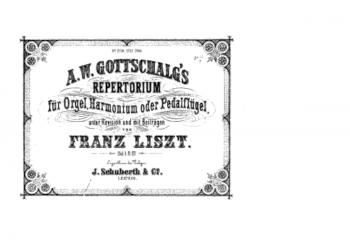 Gottschalg - Repertorium für Orgel, Harmonium oder Pedalflügel - Vol.III