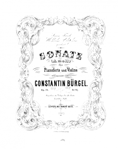 Bürgel - Violin Sonata, Op. 14 - Piano score
