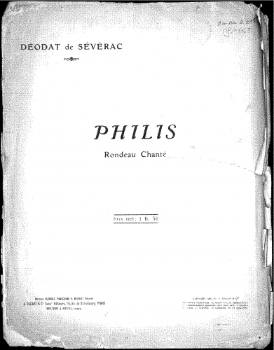 Séverac - Philis - Score