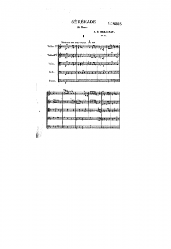Beliczay - Serenade for Strings, Op. 36 - Score