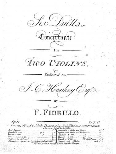 Fiorillo - 6 Concertant Duos