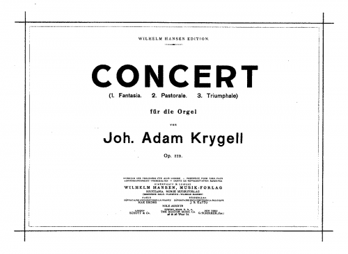 Krygell - Orgel-Concert - Score