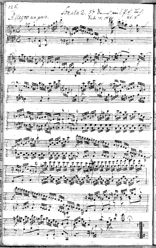 Bach - Sonata in B-flat Major from 'Clavier-Sonaten und freye Fantasien nebst einigen Rondos â¦ für Kenner und Liebhaber, V - Score