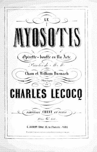 Lecocq - Le myosotis - Vocal Score - Score