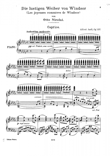 Jaëll - Caprice on themes from Nicolai's 'Die lustigen Weiber von Windsor', Op. 137 - Score