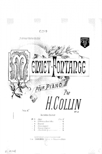 Collin - Menuet-Fontange, Op. 9 - Score