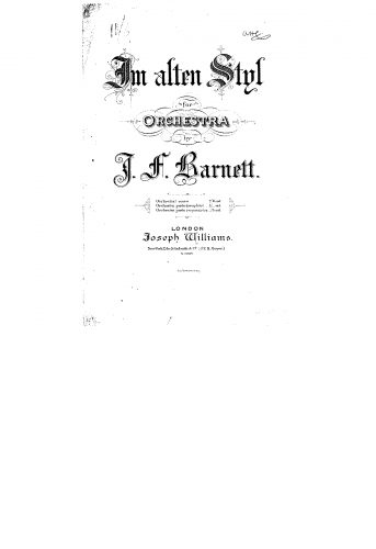 Barnett - Im alten Styl - Full Score - Score