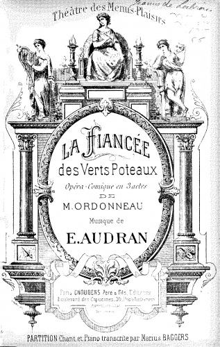 Audran - La fiancée des Verts-Poteaux - Vocal Score - Score