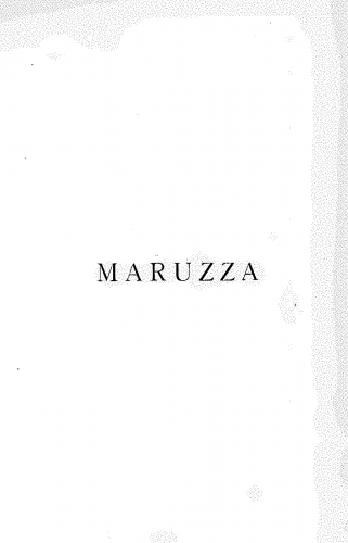 Floridia - Maruzza - Vocal Score - Score