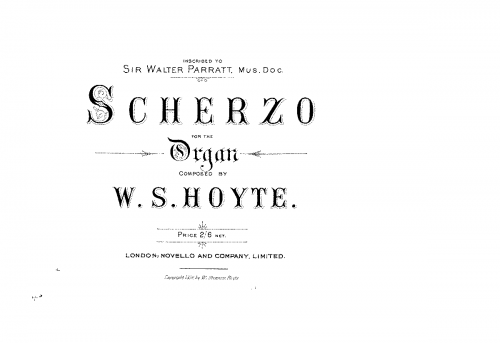 Hoyte - Scherzo in B-flat major - Score