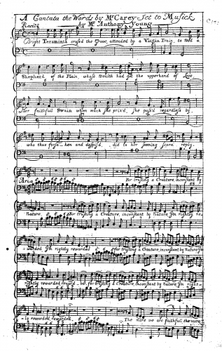 Young - A Cantata, Bright Teraminta - Score