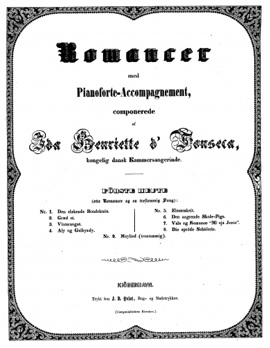 Fonseca - Romancer med Pianoforte-Accompagnement - Score