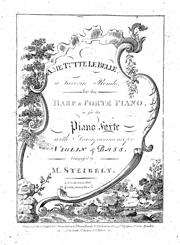 Steibelt - A me tutte le belle, a favorite rondo for the harp & forte piano, or for the piano forte with accompaniments for violin & bass - Harp part
