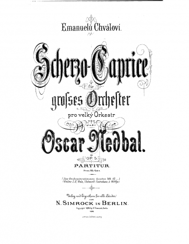 Nedbal - Scherzo-Caprice, Op. 5 - Score