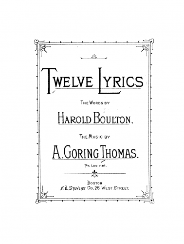 Thomas - Twelve Lyrics - Score