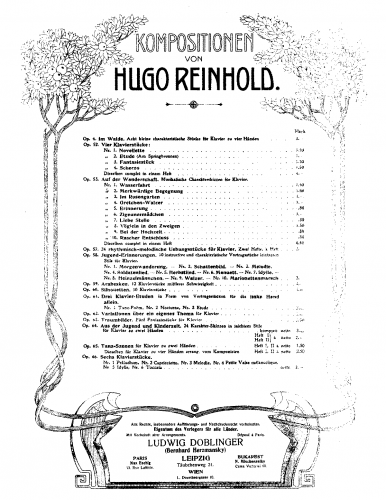 Reinhold - Piano Pieces, Op. 66 - Score