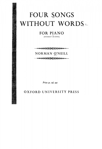 O'Neill - 4 Songs without Words - Score