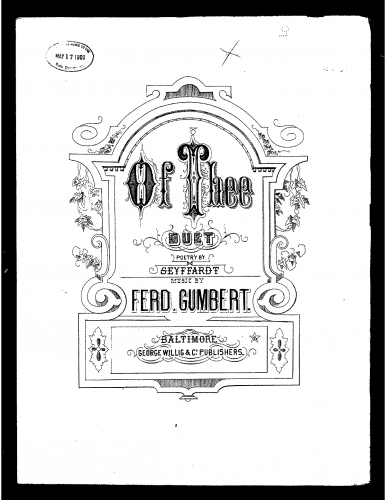 Gumbert - 4 Duets - 1. Von dir (Of Thee)