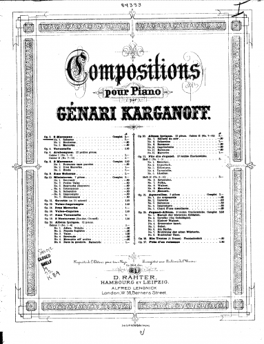 Korganov - 3 Morceaux, Op. 3 - Score