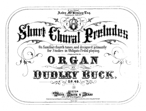 Buck - 6 Short Choral Preludes, Op. 49 - Score