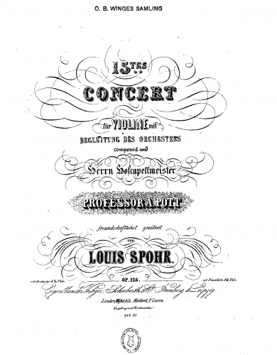 Spohr - Violin Concerto No. 15, Op. 128 - For Violin and Piano - Score