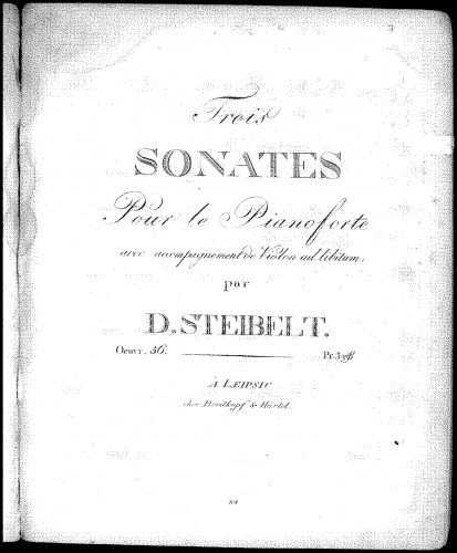 Steibelt - 3 Sonatas for Piano and Violin, Op. 56 - Piano