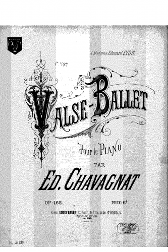 Chavagnat - Valse-ballet, Op. 165 - Score