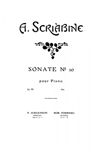 Scriabin - Piano Sonata No. 10 - Piano Score - Score