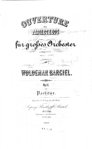 Bargiel - Ouverture zu Prometheus - Score