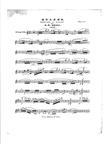 Ernst - Boléro - Violin Part