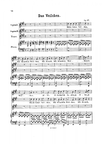 Curschmann - Das Veilchen, Op. 27 - Score