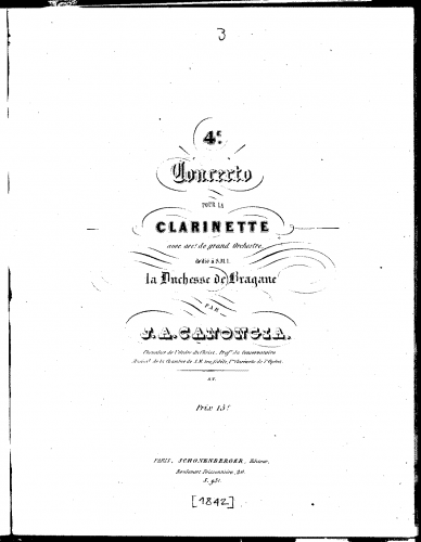 Canongia - Clarinet Concerto No. 4 in D minor