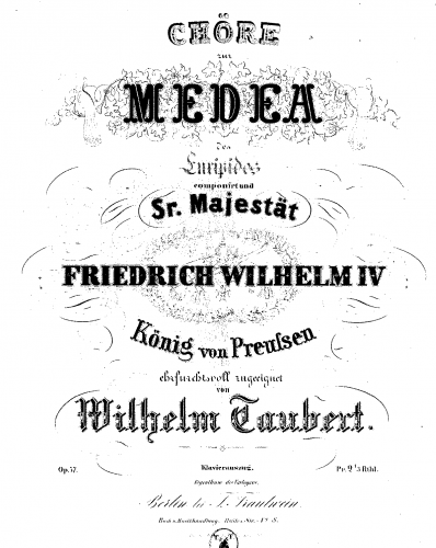 Taubert - Medea - Vocal Score - Score