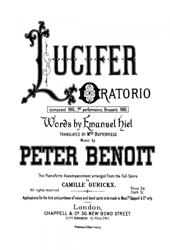 Benoît - Lucifer - Vocal Score - Score