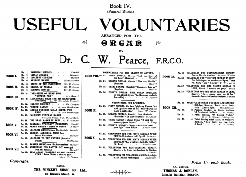 Pearce - Useful Voluntaries - Score