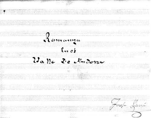 Gaztambide - El Valle de Andorra - Vocal Score Romanza - Score