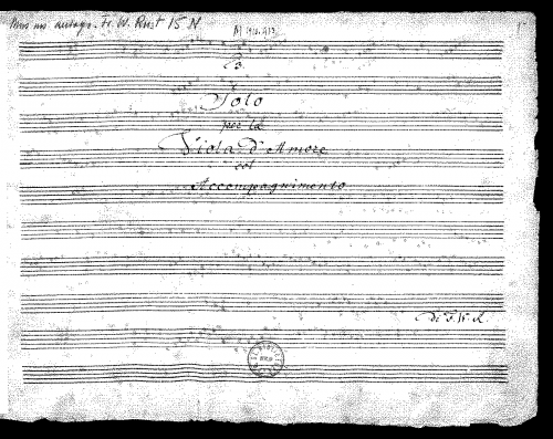 Rust - Sonata for Viola d'amore in G major - Score