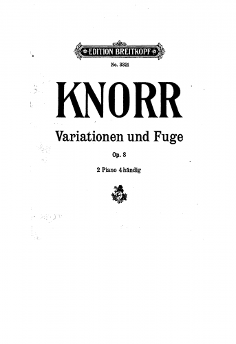 Knorr - Variations and Fugue on a Russian Folksong, Op. 8 - Score