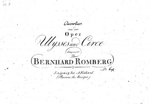 Romberg - Ulysses und Circe - Ouverture For Piano solo - Score