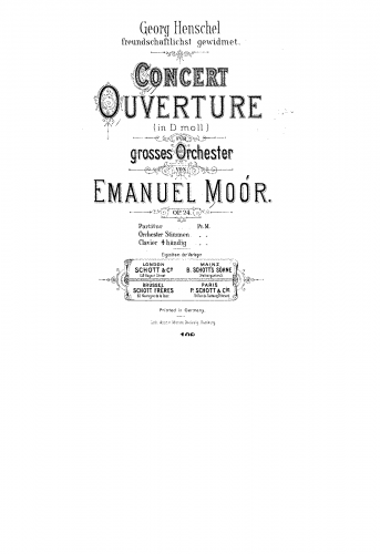 Moór - Concert Overture, Op. 24a - Score
