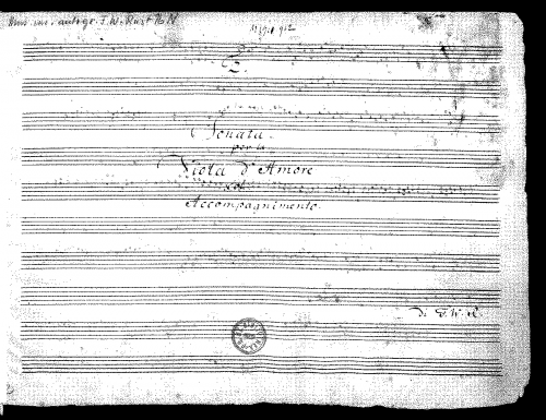 Rust - Sonata for Viola d'amore in D major - Score