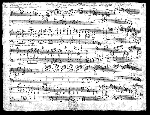 Rust - Sonata for Viola d'amore in D major - Score