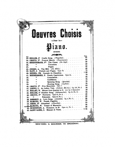 Bargiel - 8 Pianofortestücke - Piano Score - 1. Menuetto