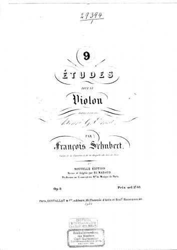Schubert - 9 Etudes - Solo Violin