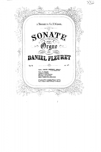 Fleuret - Organ Sonata No. 1, Op. 10 - Score