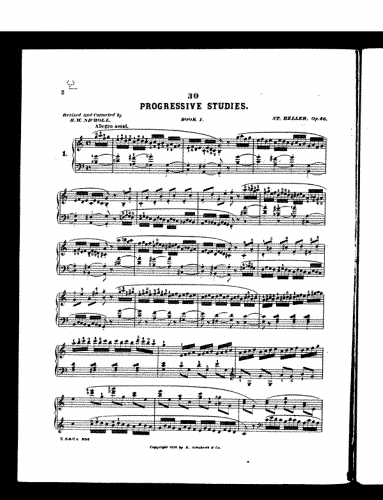 Heller - 30 Etudes Progressives, Op. 46 - Book I (Nos 1-15)